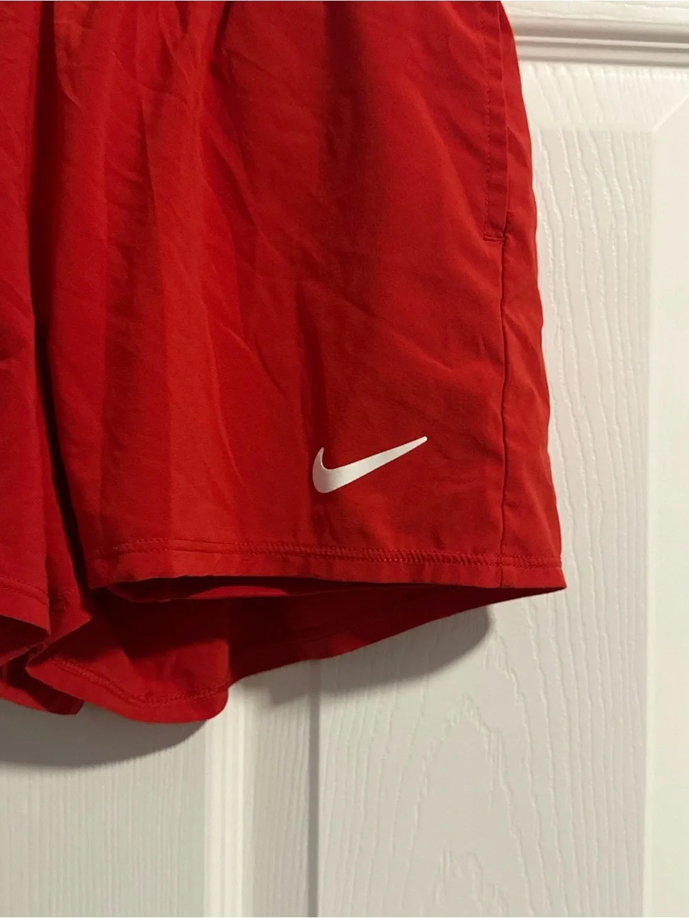Nike Red Women's Athletic Shorts with Swoosh